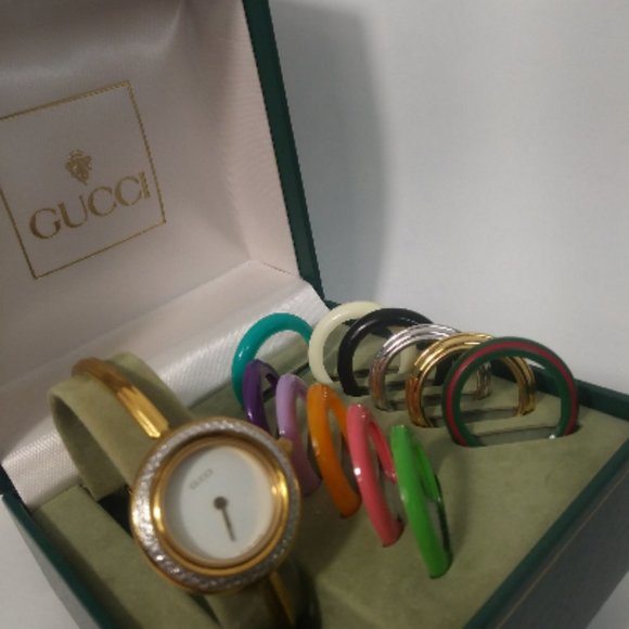 Retro vintage Gucci interchangeable Swiss watch with certificate of authenticity - Picture 3 of 7